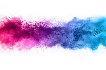 Fototapeta abstract powder splatted background. Colorful powder explosion on white background. Colored cloud. Colorful dust explode. Paint Holi. obraz