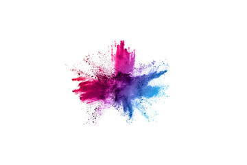 Fototapeta premium abstract powder splatted background. Colorful powder explosion on white background. Colored cloud. Colorful dust explode. Paint Holi.