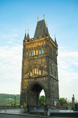 Old Town Bridge Tower in Prague in front of the Charles Bridge