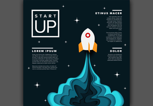 Rocket Ship Business Event Graphic Layout