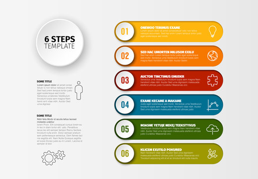 Colorful Six Step Infographic Layout