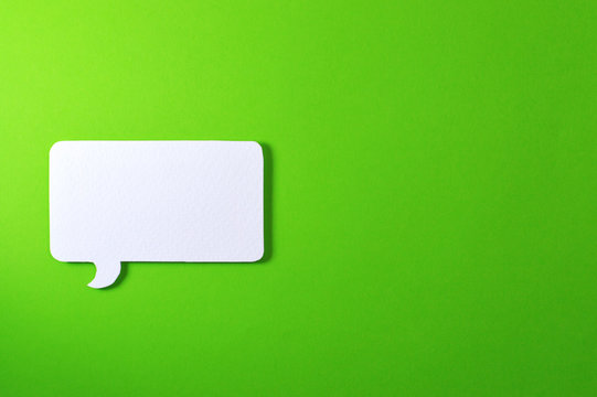 rectangle text bubble on green background