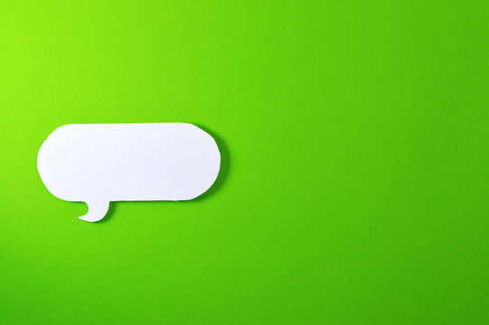 rounded text bubble on green background