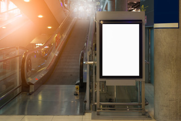 beauty  full blank advertising billboard at airport background large LCD advertisement