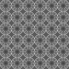 Seamless black and white geometric star pattern. Vector