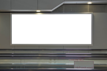 Fototapeta premium beauty full blank advertising billboard at airport background large LCD advertisement