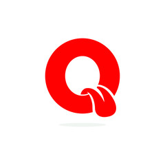 Vector Logo Q With Tongue