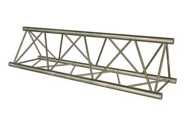 Metal truss girder element. 3d render isolated on white