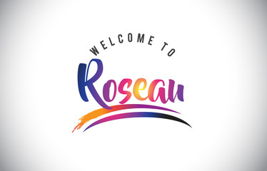 Fototapeta premium Roseau Welcome To Message in Purple Vibrant Modern Colors.