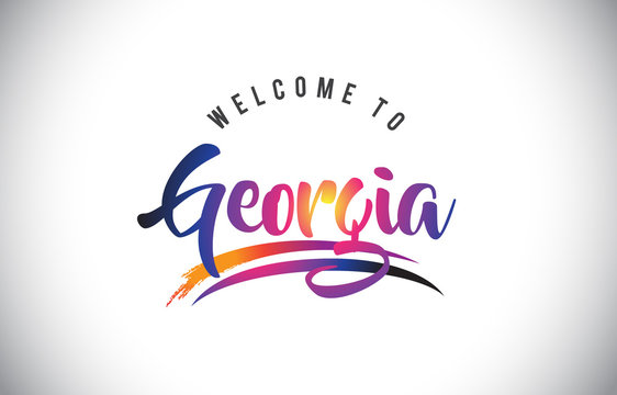 Georgia Welcome To Message in Purple Vibrant Modern Colors.