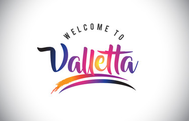 Valletta Welcome To Message in Purple Vibrant Modern Colors.