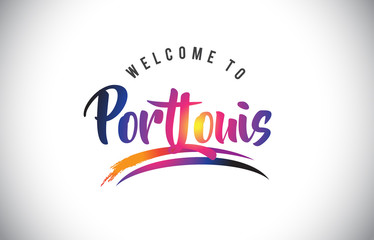 PortLouis Welcome To Message in Purple Vibrant Modern Colors.