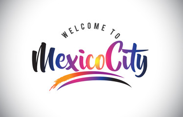 MexicoCity Welcome To Message in Purple Vibrant Modern Colors.