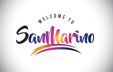 SanMarino Welcome To Message in Purple Vibrant Modern Colors.