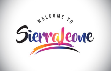SierraLeone Welcome To Message in Purple Vibrant Modern Colors.