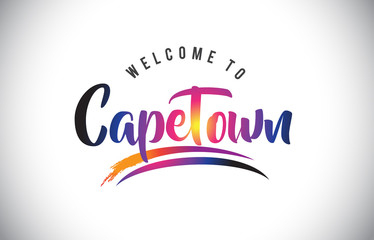 CapeTown Welcome To Message in Purple Vibrant Modern Colors.