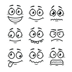 Cartoon faces set