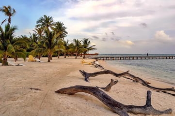 Beautiful Ambergris Caye in Sand Pedro Island, Belize.