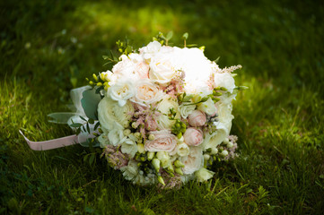 Beautiful bride wedding bouquet