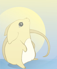 
Fantastic little animals. Illustration for children. A creature that looks like a mouse.
