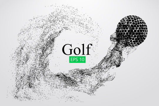 Silhouette of a golf ball. Vector illustration