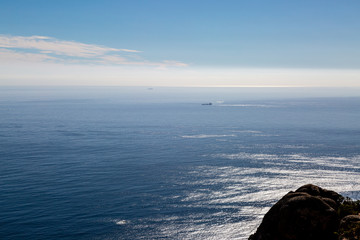 Looking out at the calm sea from Lion's Head Mountain in Cape Town