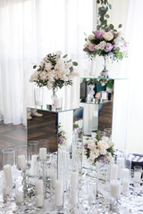 Wedding decoration trends. Wedding candles in the glass