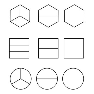 Equal Shares and Halves isolated on white background vector
