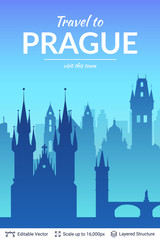 Fototapeta premium Prague famous city scape.