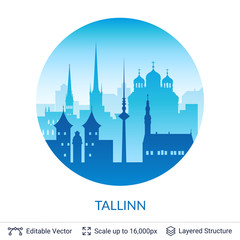Tallinn famous city scape.