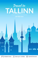 Tallinn famous city scape.