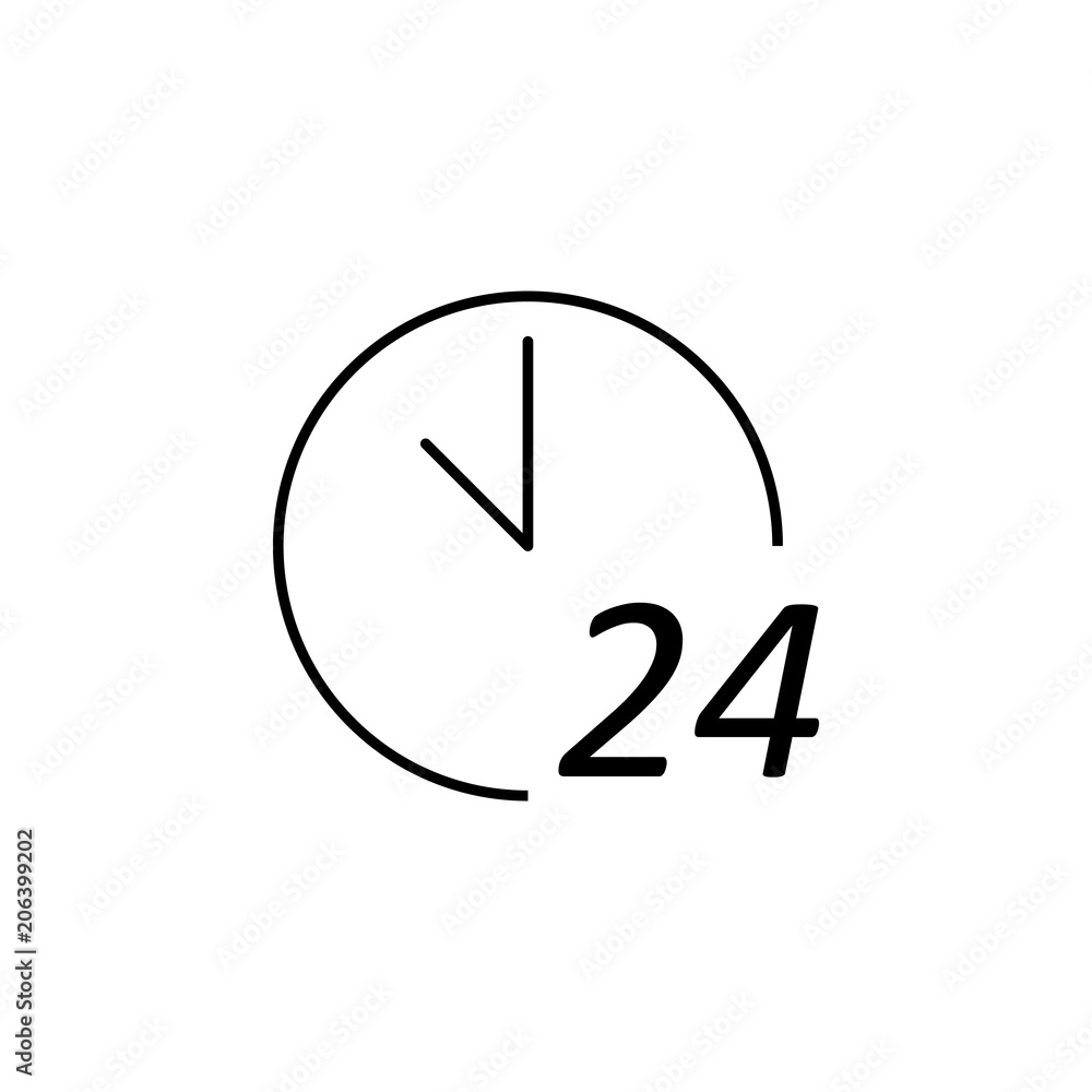 Poster 24 hours service icon. element of market icon for mobile concept and web apps. detailed 24 hours ser