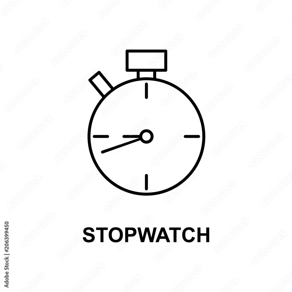 Poster stopwatch icon. Element of measuring instruments icon with name for mobile concept and web apps. Thin line stopwatch icon can be used for web and mobile. Premium icon