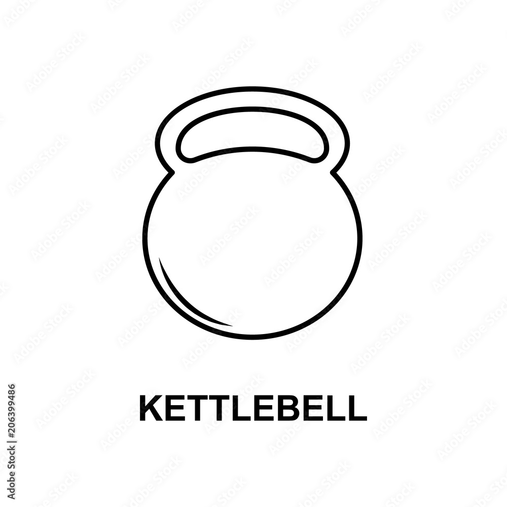Poster kettlebell icon. element of measuring instruments icon with name for mobile concept and web apps. th