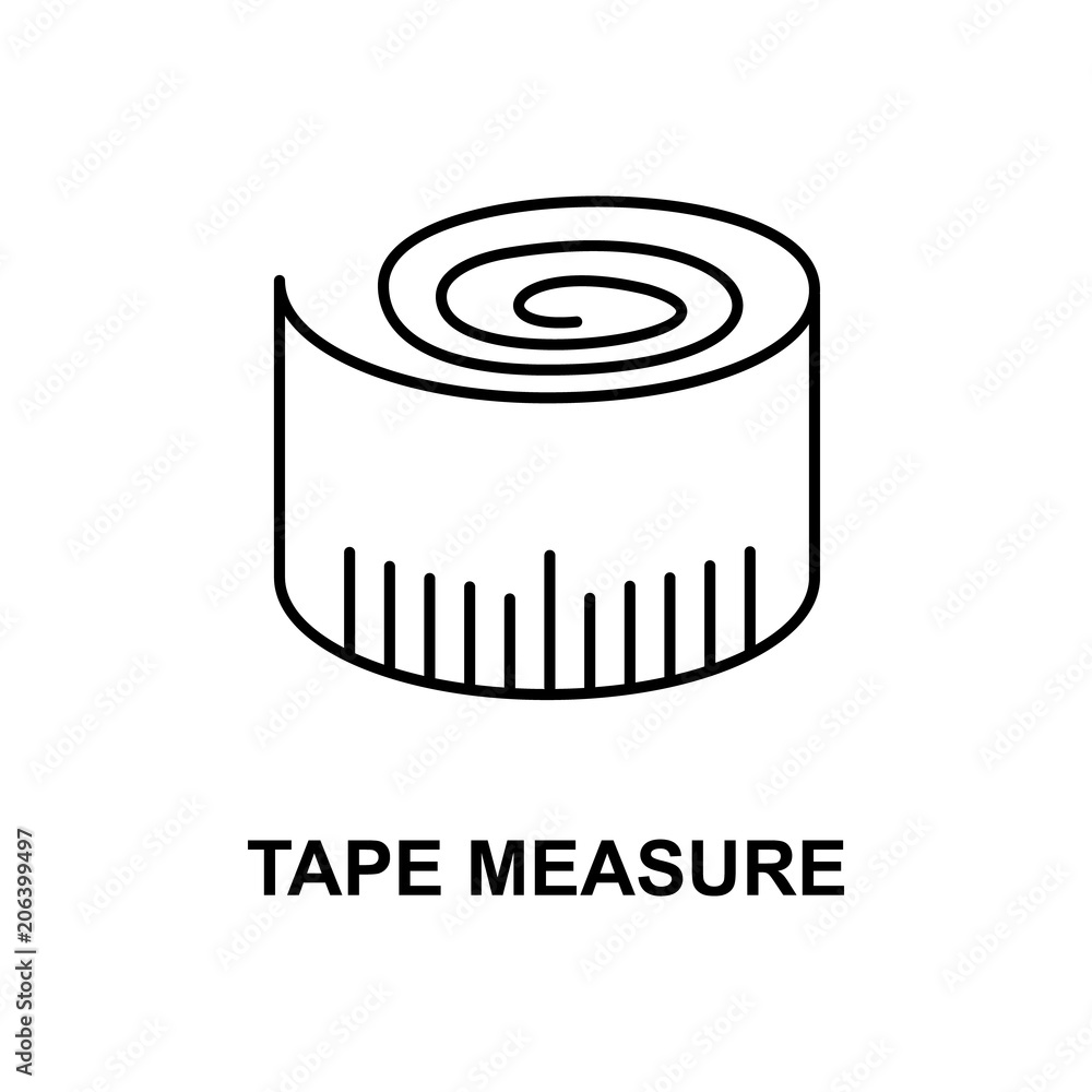 Poster tape measure icon. element of measuring instruments icon with name for mobile concept and web apps. 
