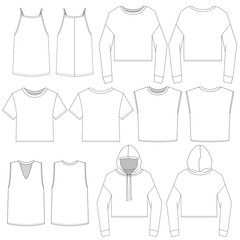 Vector template for Trendy Women's Tops