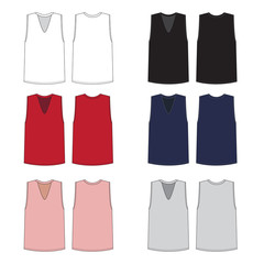 Vector template for Women's Keyhole style Tank top