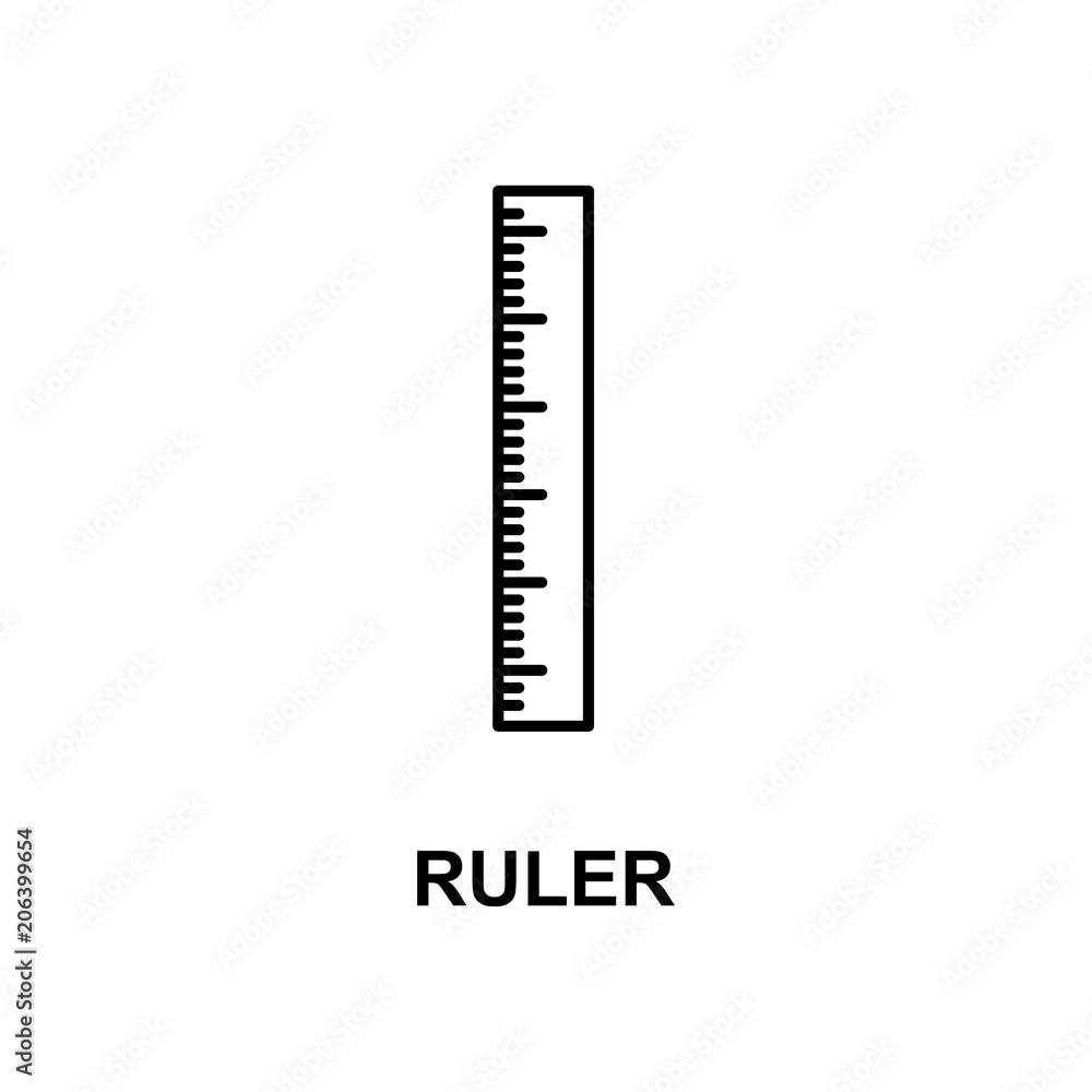Poster ruler icon. element of measuring instruments icon with name for mobile concept and web apps. thin li