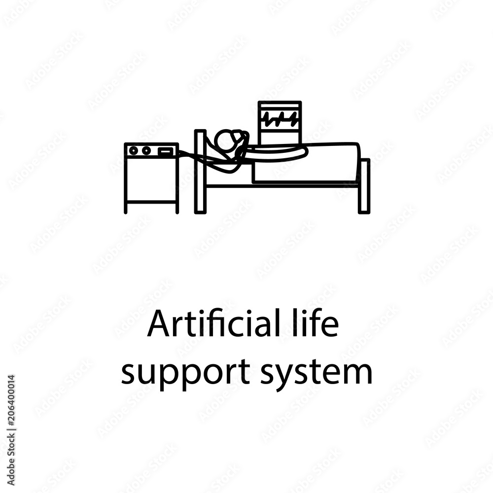 Poster artificial life support system icon. element of medicine icon with name for mobile concept and web a