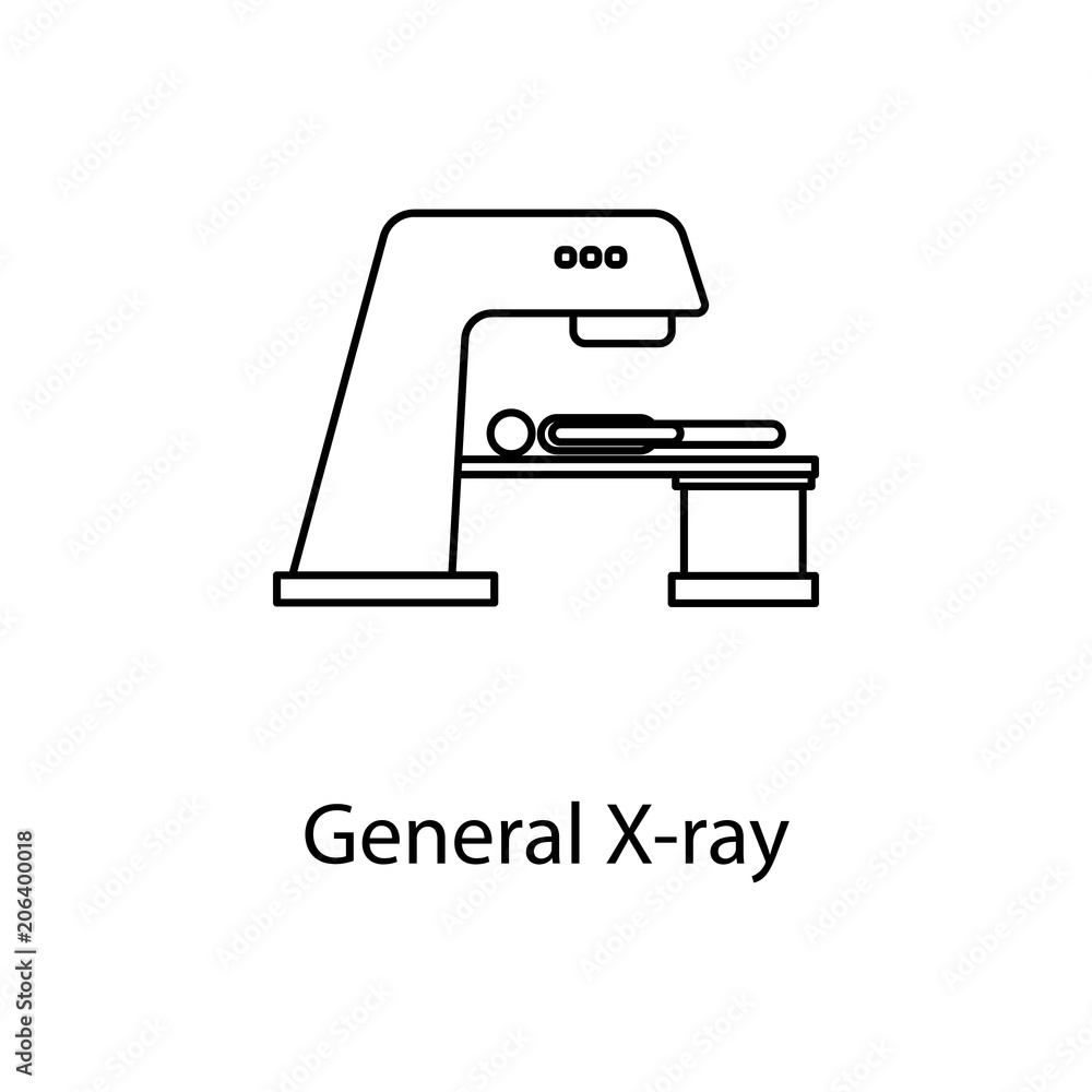 Poster general x-ray icon. element of medicine icon with name for mobile concept and web apps. thin line ge