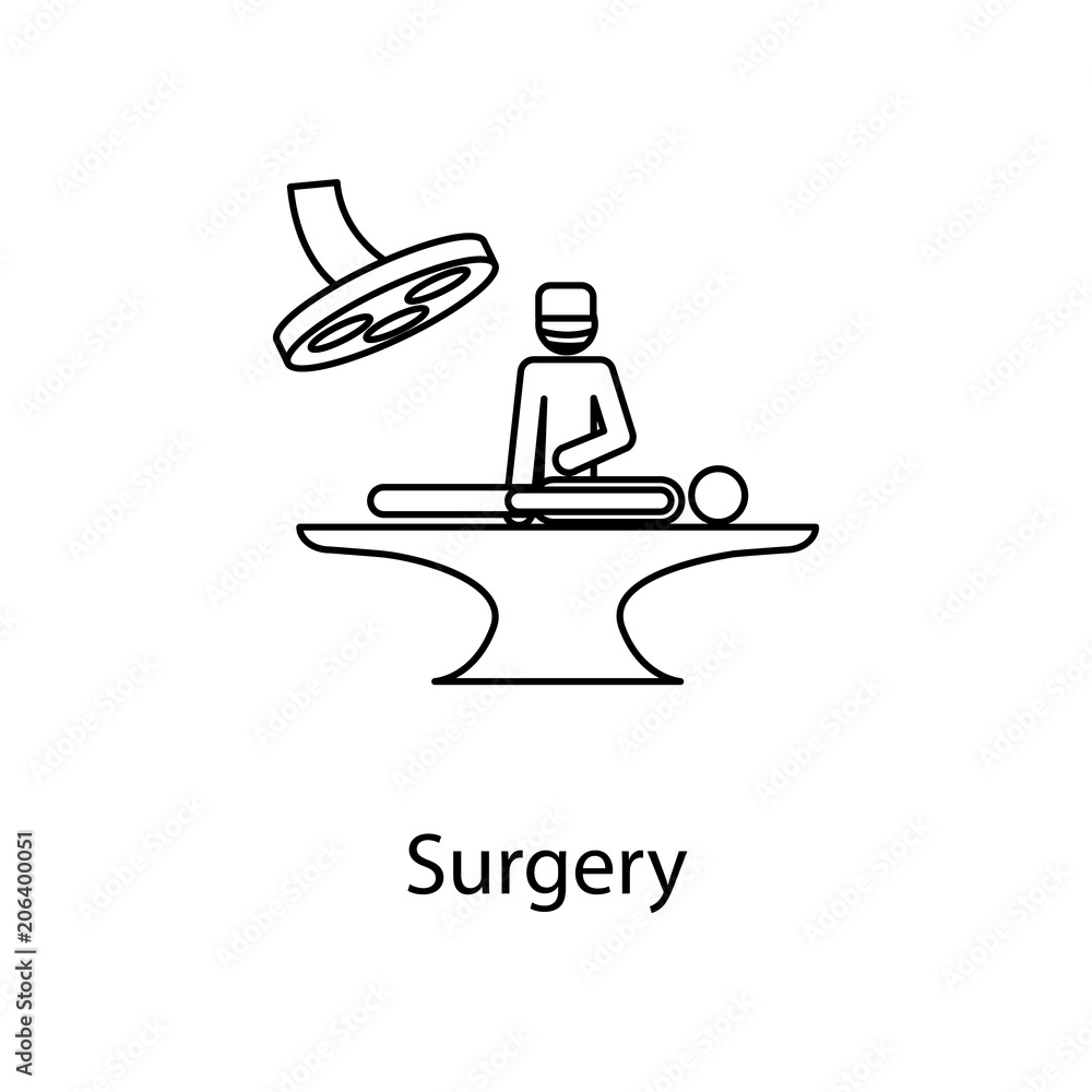 Poster surgery icon. element of medicine icon with name for mobile concept and web apps. thin line surgery 