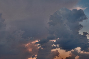 Background of gray cloudy sky.