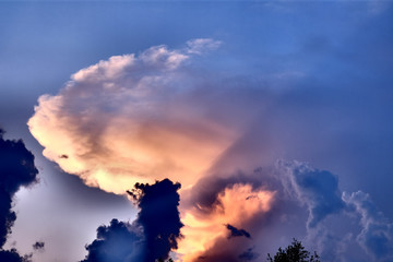 Sky background at sunset.