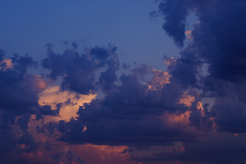 Sky background in the evening.
