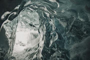 Ice cave closeup in Iceland