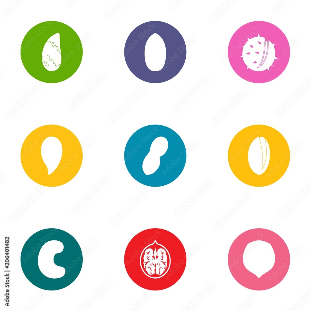 Poster hazel icons set. flat set of 9 hazel vector icons for web isolated on white background