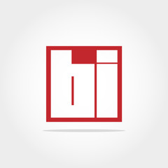 Initial Letter  BI Logo Template Design