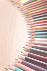 row of color pencils, vintage tone