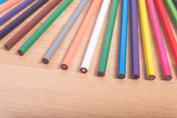 Obraz premium row of color pencils, vintage tone