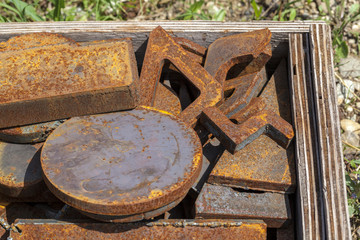 scarp metal on a pile